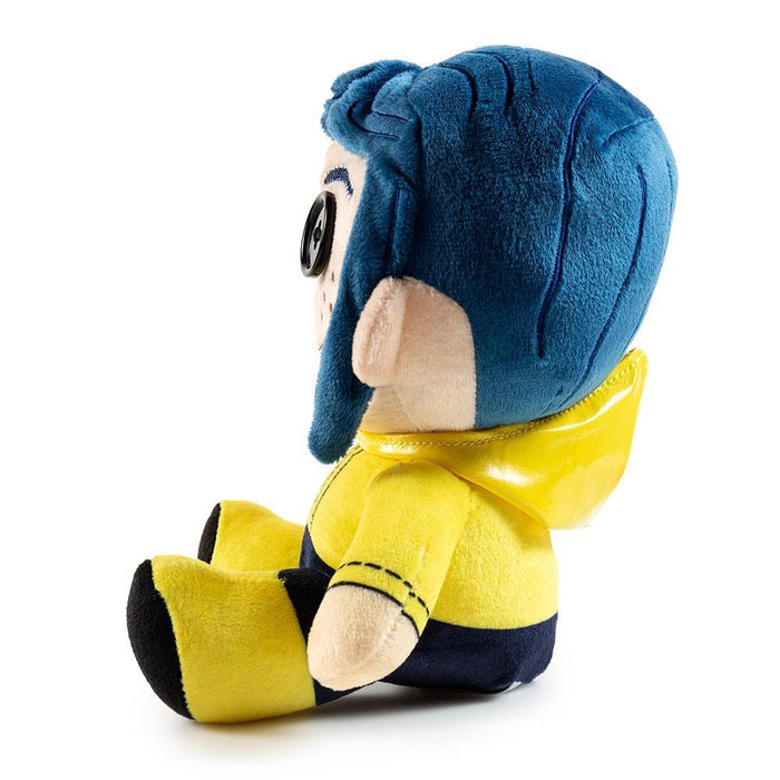 Coraline 7-inch plush toy with button eyes by Kidrobot, soft and detailed plush of the character from Coraline.