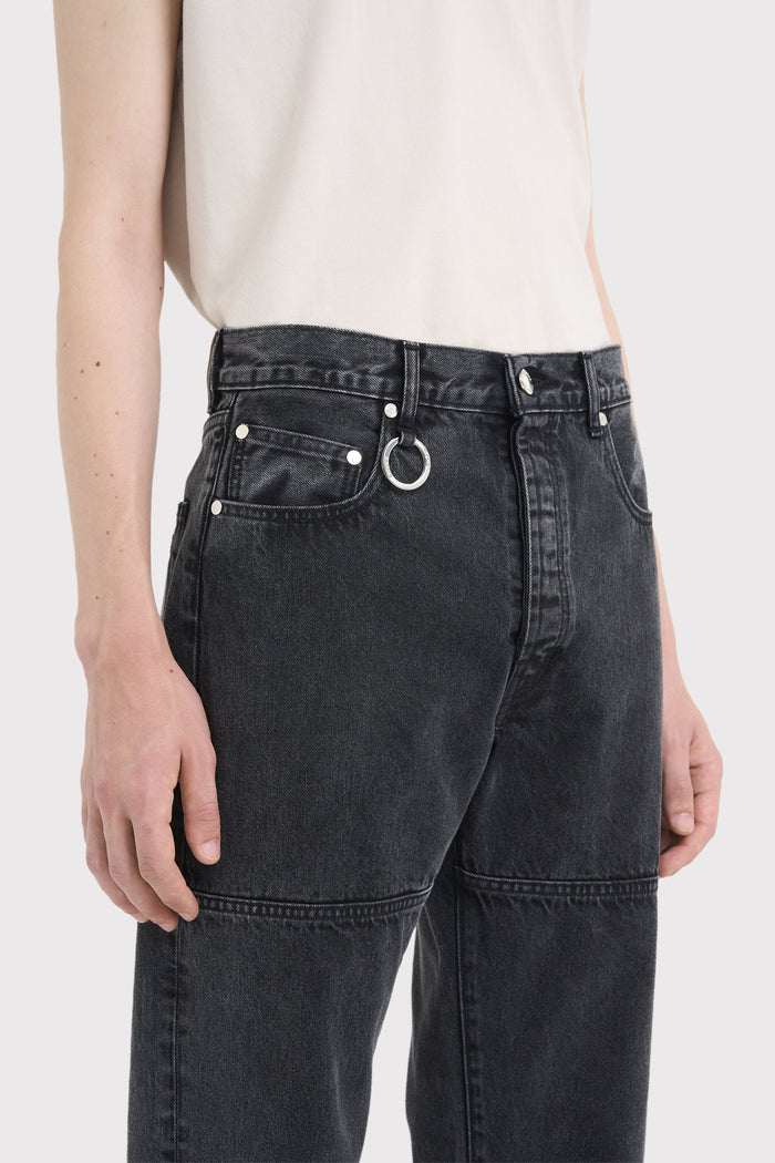 ÉTUDES CORNER DENIM WASHED BLACK TROUSERS 5