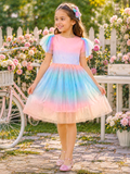 Cotton Candy Pastel Rainbow Party Dress