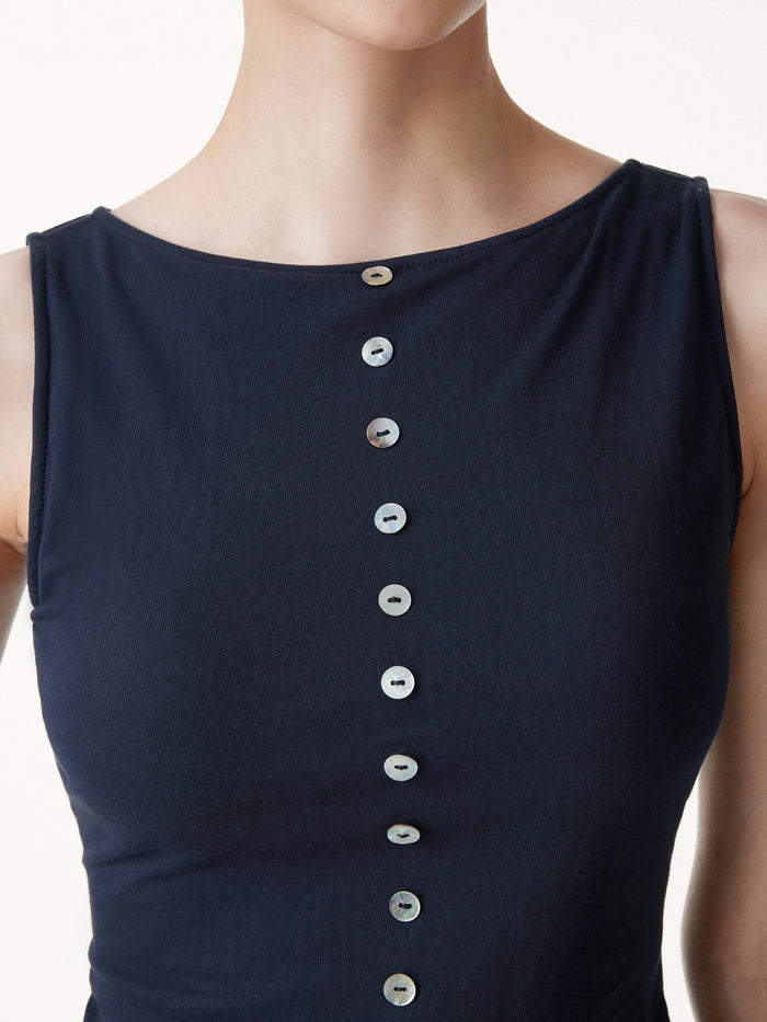 OGLmove Cotton-Linen Boatneck Cropped Bra Top