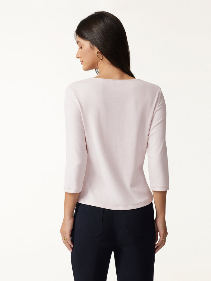 OGLmove Cotton Lyocell Round Neck Tucked Top