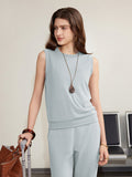 OGLmove Sandwashed Crew Neck Top Smoke Blue XS