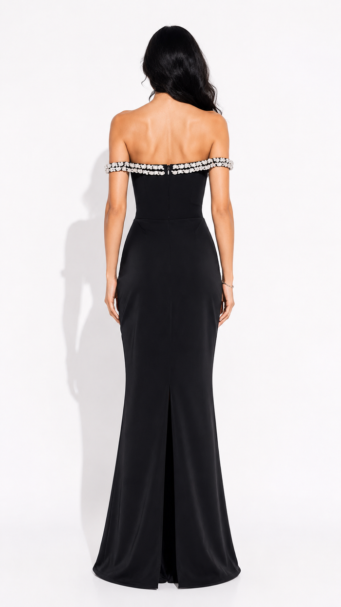 Crystal Embellished Mermaid Gown - Glamour