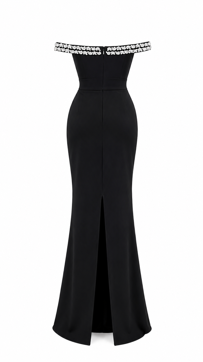 Crystal Embellished Mermaid Gown - Glamour