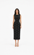 Crystal Embellished Midi Sheath Dress - Iris