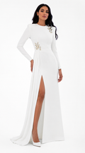 Crystal Embellished Slit Maxi Dress - Seraphina