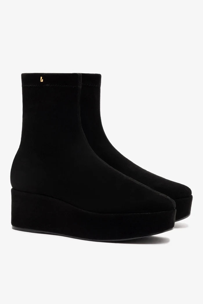Dani Flatform Boot In Black Suede Boot Larroudé