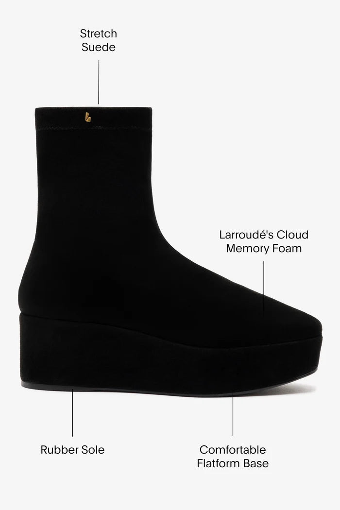Dani Flatform Boot In Black Suede Boot Larroudé