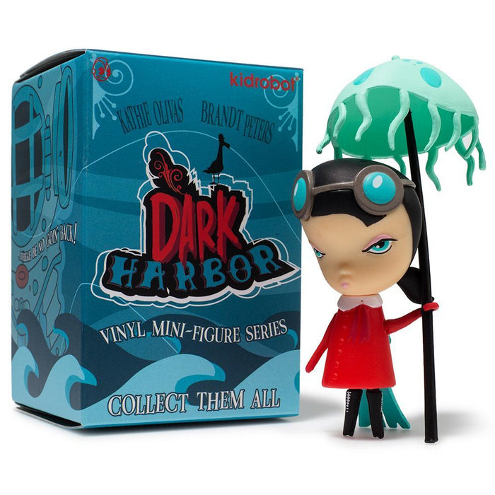 Dark Harbor Mini Figure by Kathie Olivas, vinyl collectible toy featuring a detailed, boxed design from the limited series.
