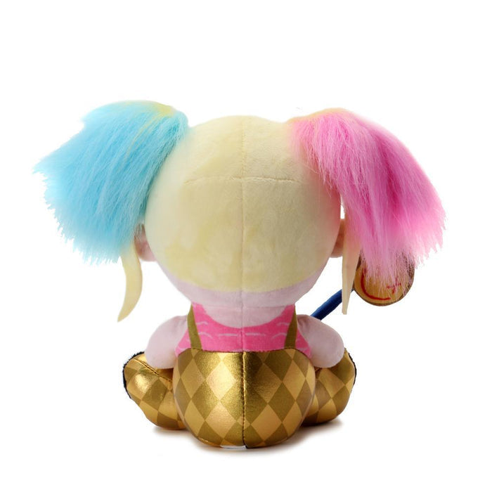 DC Comics Birds of Prey Harley Quinn Plush Phunny by Kidrobot, soft and colorful stuffed toy featuring Harley Quinn's signature look.