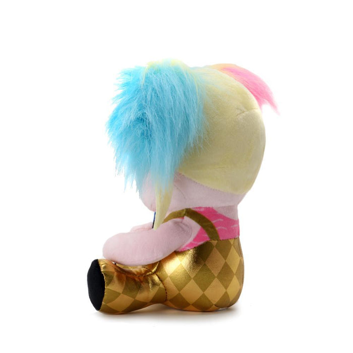 DC Comics Birds of Prey Harley Quinn plush toy by Kidrobot, soft and detailed stuffed figure of Harley Quinn from Birds of Prey.