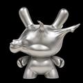 8-inch metallic silver resin Dunny figure by WHATSHISNAME, Breaking Free limited edition for DCON 2022.
