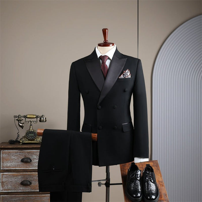 Double Breasted Men's Suit Groom And Best Man Suit Set - Rosymae