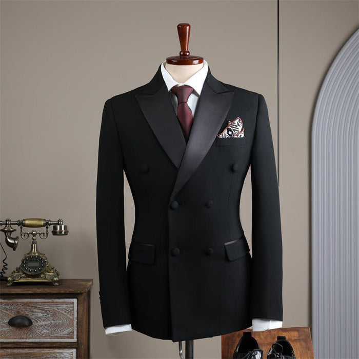 Double Breasted Men's Suit Groom And Best Man Suit Set - Rosymae