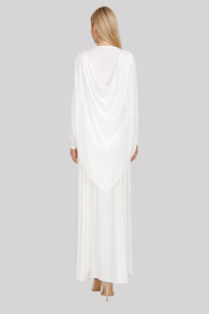 draped knot waist long sleeve maxi dress – SERENITY