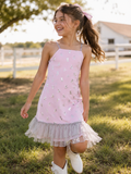 Dreamy Bow Foil Tulle Hem Dress