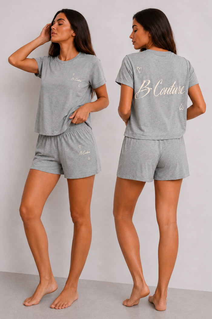 Dreamy Cotton Pyjama Set - Charcoal