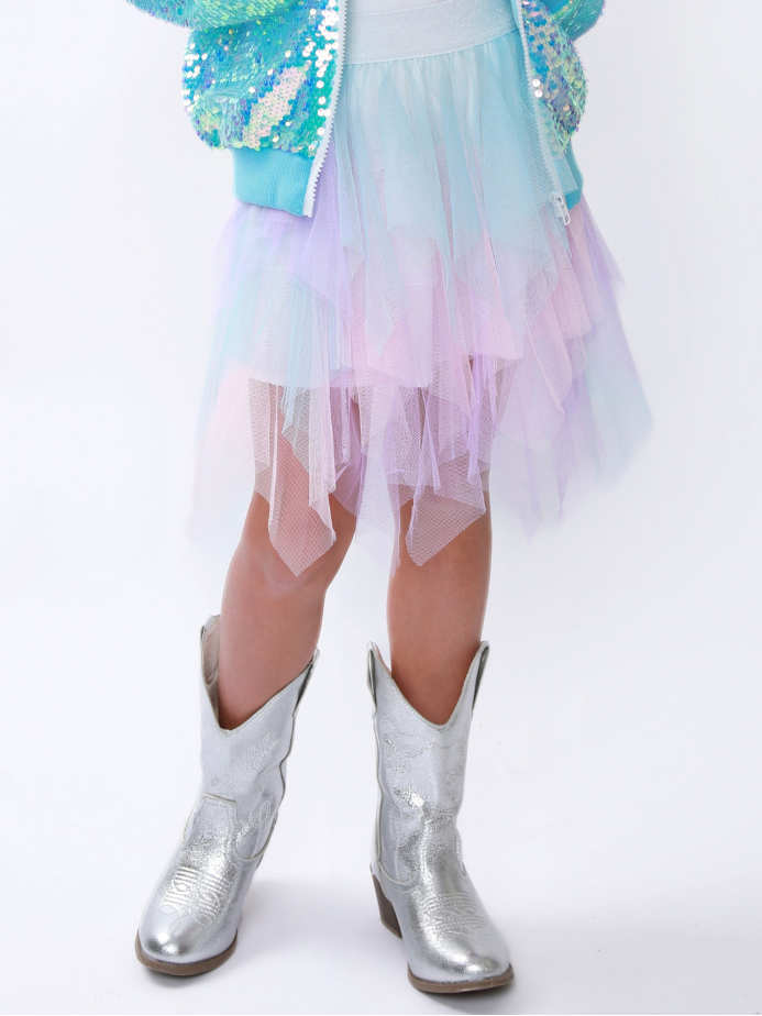 Dreamy Layers Pastel Rainbow Tulle Skirt Mia Belle Girls