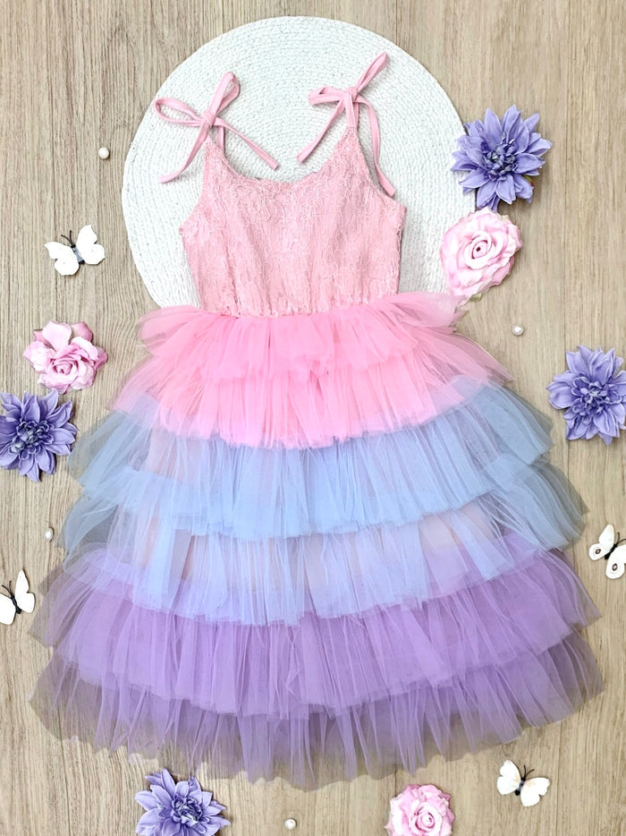 Dreamy Twirl Pastel Rainbow Tutu Dress
