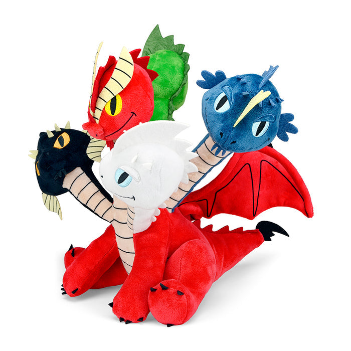 Dungeons & Dragons Tiamat 16-inch plush toy featuring colorful dragon scales and detailed design, soft and huggable.