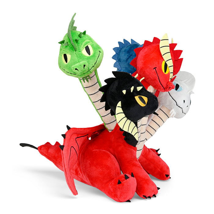 Dungeons & Dragons 16-inch Tiamat plush toy featuring vibrant dragon scales and detailed plush fabric from Kidrobot.