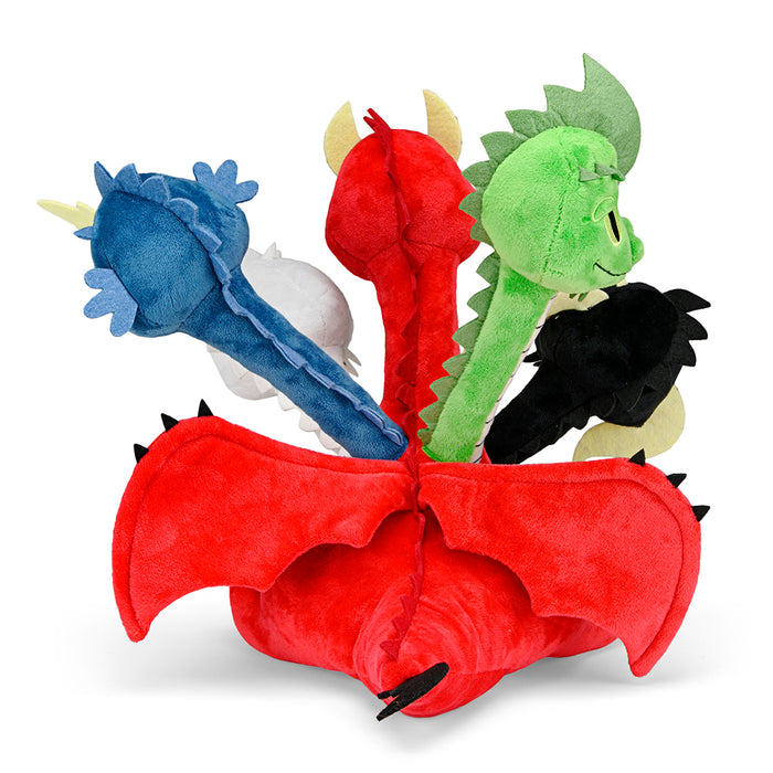 Dungeons & Dragons 16-inch Tiamat plush toy featuring colorful dragon scales and detailed design from Kidrobot.