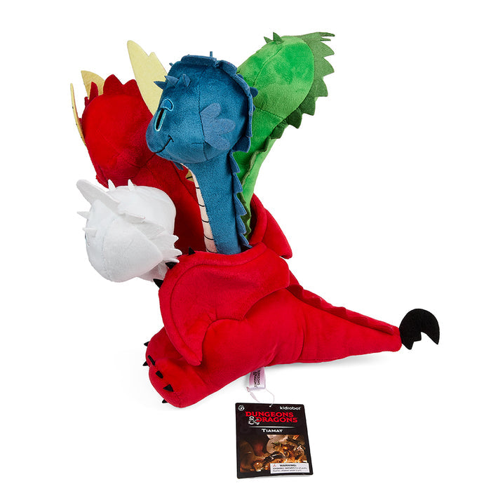 Dungeons & Dragons 16-inch Tiamat plush toy featuring detailed multi-headed dragon design and vibrant colors.