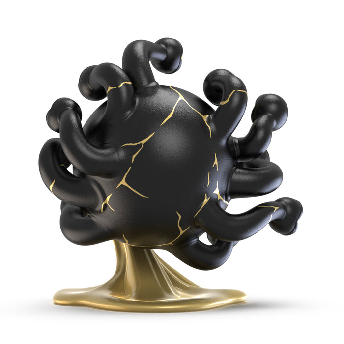 Dungeons & Dragons Beholder 7-inch resin art figure, 50th Anniversary Edition by Kidrobot, detailed fantasy monster sculpture.