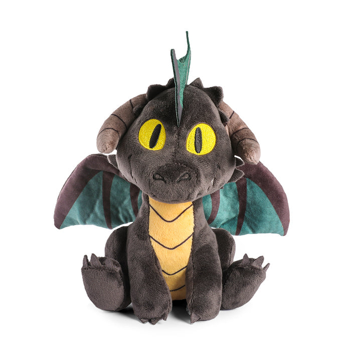 Dungeons & Dragons Black Dragon Phunny Plush by Kidrobot, soft and detailed black dragon plush toy from the D&D collection.