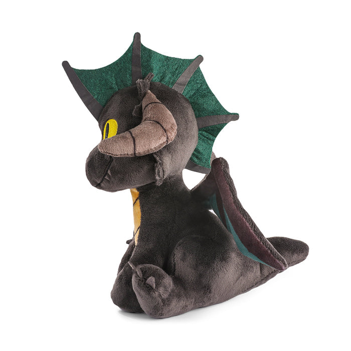 Dungeons & Dragons Black Dragon Phunny Plush by Kidrobot, soft plush toy with detailed black dragon design and branding.