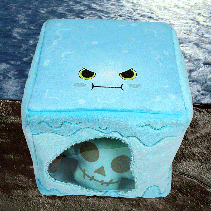 Dungeons & Dragons Honor Among Thieves Gelatinous Cube 8-inch glow-in-the-dark plush toy, soft and interactive gaming collectible.