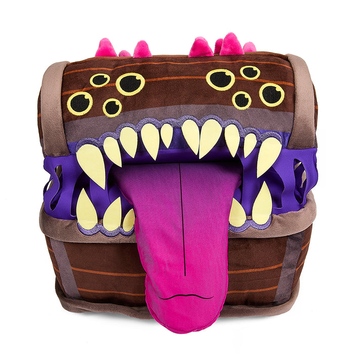 Dungeons & Dragons Honor Among Thieves Mimic glow-in-the-dark 11-inch plush toy showing a detailed, textured creature with glowing eyes.