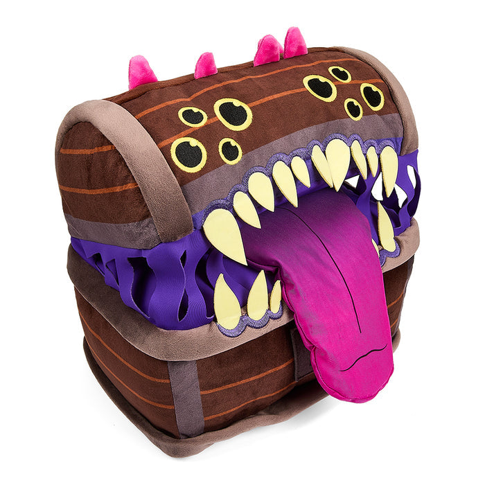 Dungeons & Dragons Honor Among Thieves Mimic glow-in-the-dark plush, 11-inch soft toy featuring a detailed monster design.