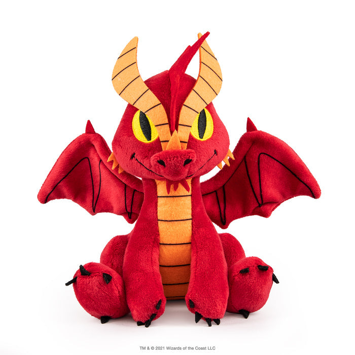 Dungeons & Dragons Red Dragon Phunny Plush by Kidrobot, soft and cuddly red dragon toy with detailed features.