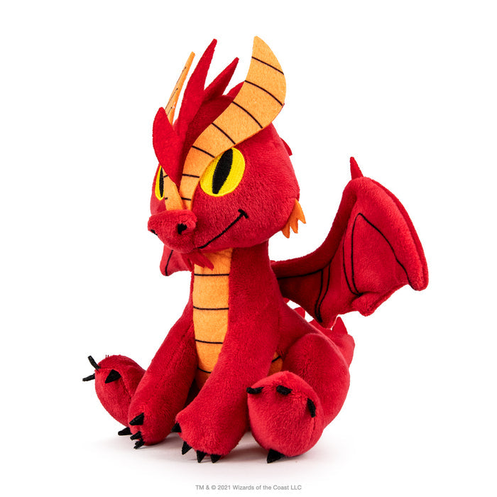 Dungeons & Dragons Red Dragon Phunny Plush by Kidrobot, soft red dragon toy with detailed scales and friendly expression.