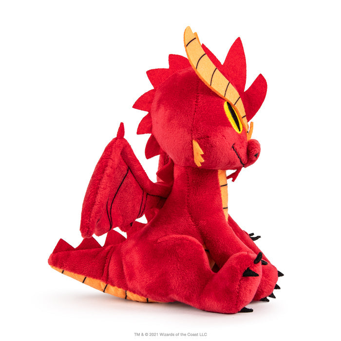 Dungeons & Dragons Red Dragon Phunny Plush by Kidrobot featuring a soft red dragon plush with detailed scales and friendly expression.