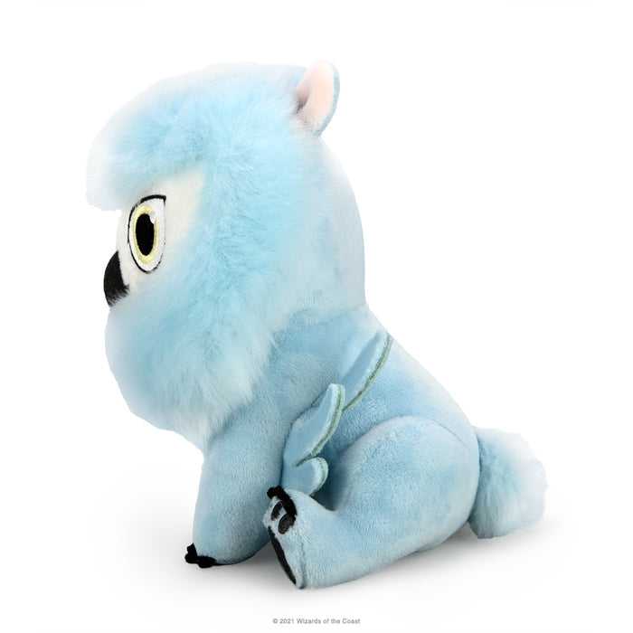 Dungeons & Dragons Snowy Owlbear Phunny plush toy with soft white and brown fur, detailed owlbear design, and large plush features.