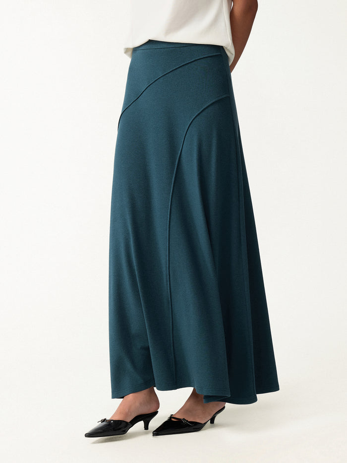 OGLmove Eco-Mousse® Drapey A-Line Midi Skirt Forest Night XXS
