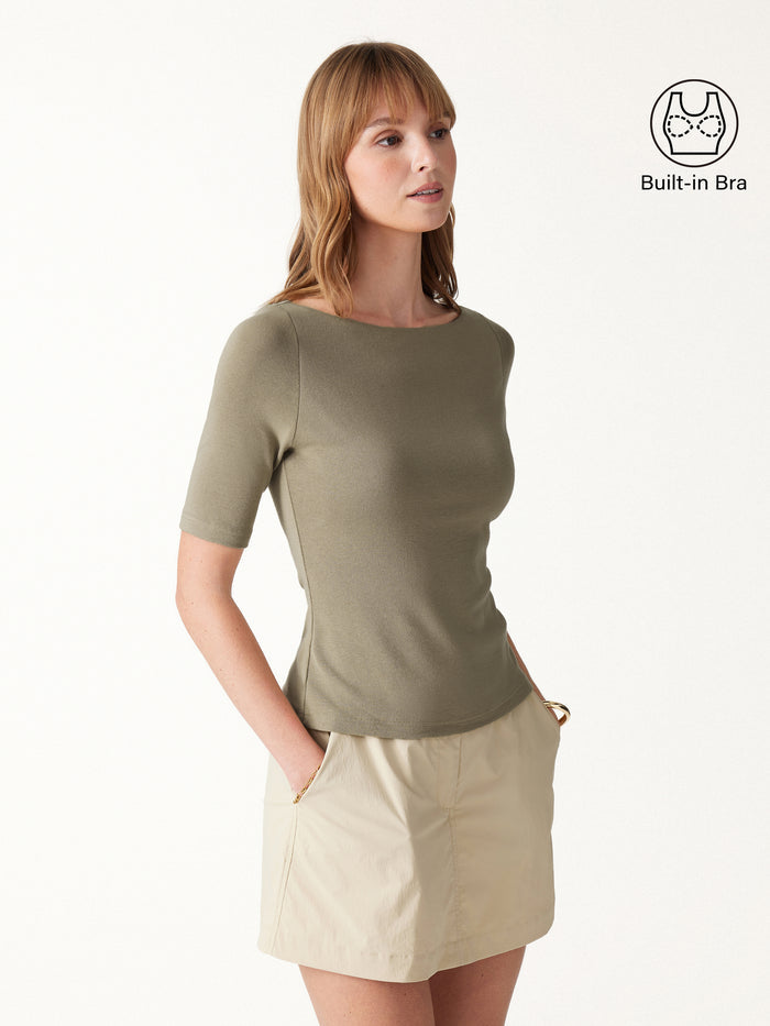 OGLmove Eco-Mousse® Elbow Sleeve Bra Top