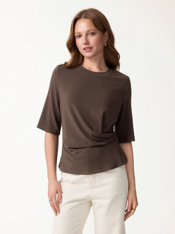 OGLmove Eco-Mousse® Round Neck Elbow Sleeve Top