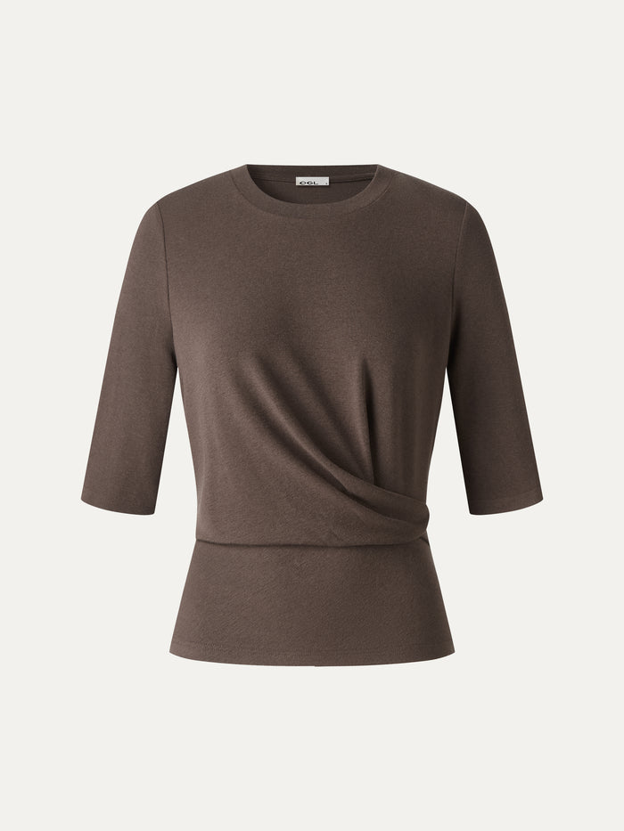 OGLmove Eco-Mousse® Round Neck Elbow Sleeve Top