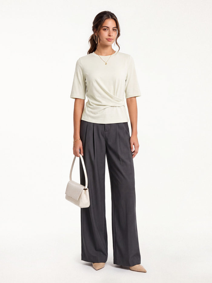 OGLmove Eco-Mousse® Round Neck Elbow Sleeve Top