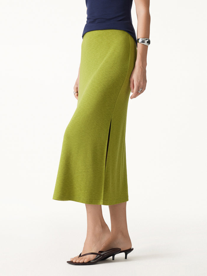 OGLmove Eco-Mousse® Side-Slit A-Line Midi Skirt