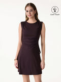 OGLmove Effortless Wide Shoulder Tucked Asymmetrical Hem Sleeveless Top Purple Gloam M