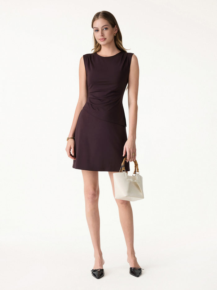 OGLmove Effortless Wide Shoulder Tucked Asymmetrical Hem Sleeveless Top