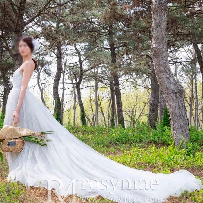 Elegant A-line Fitted Short Wedding Dresses with Detachable Overskirt - Rosymae