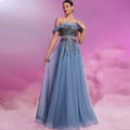 Elegant A-line Spaghetti Strap Prom Gowns Special Occasion Dresses - Rosymae