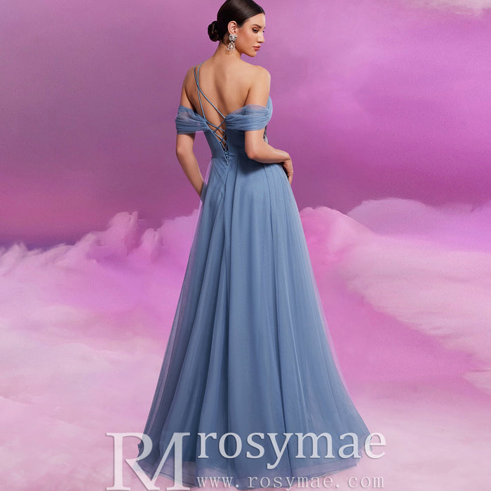 Elegant A-line Spaghetti Strap Prom Gowns Special Occasion Dresses - Rosymae