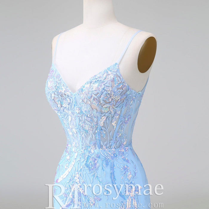 Elegant Above Knee Length Cocktail Dresses with Spaghetti Straps - Rosymae