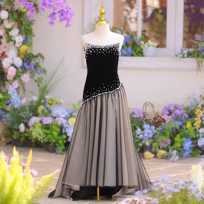 Elegant Black Velvet Flower Girl Dress for Girls Formal Event J619
